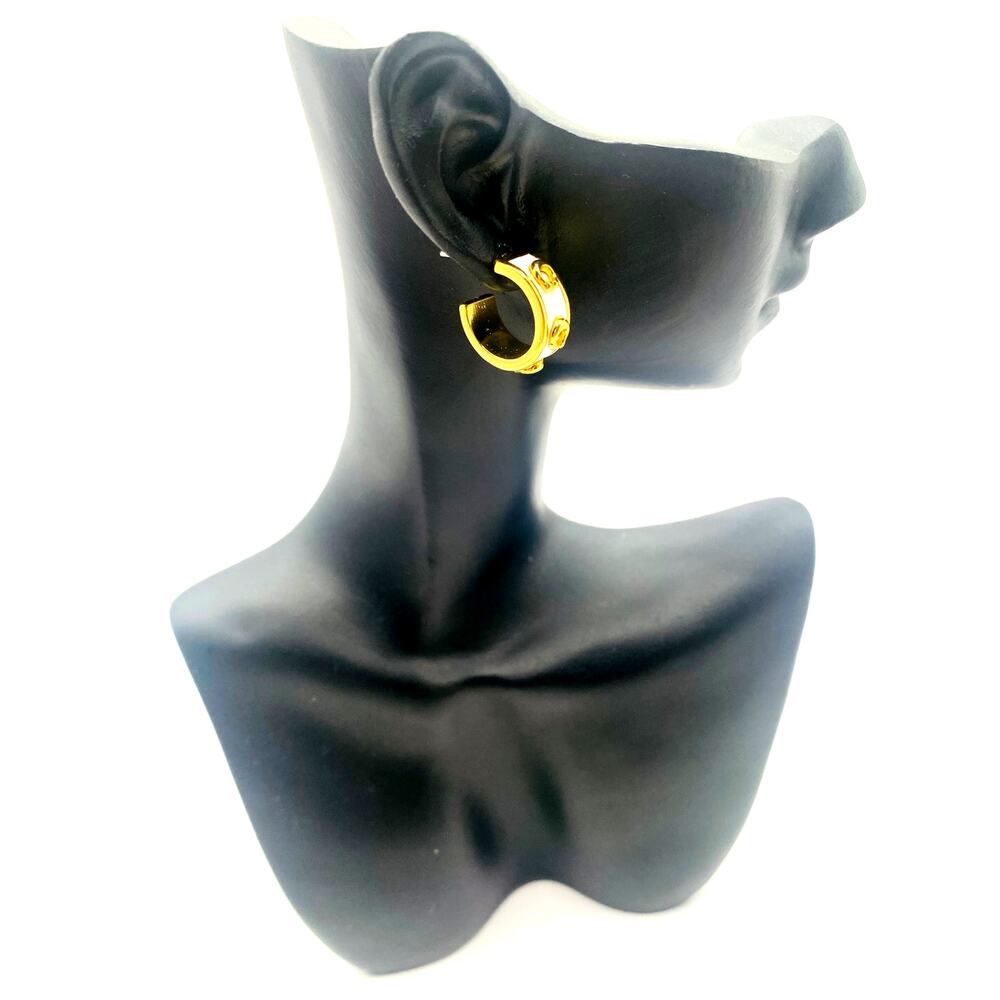 Coach Women's Signature Tabby Hoop Earrings - Picture 4 of 5